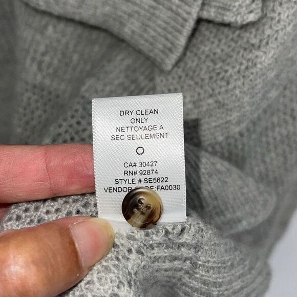 Splendid Womens Knit Ribbed Collar‎ Open Front Cardigan Sweater Light Gray Sz XS - Picture 6 of 7